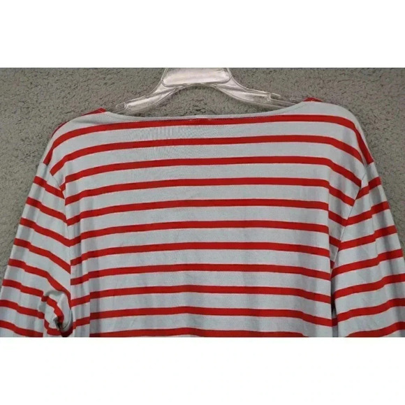 J. Crew Women's Size XL Grosgrain Ribbon Striped T-Shirt Nautical Buttons - Picture 7 of 8